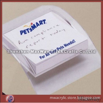 Elegant White Cambered Acrylic/Plexiglass Coaster/Tray/Stock/Note Pad Holder